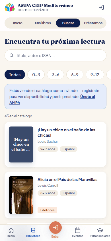 Un libro para la semana — Busca en la biblioteca del AMPA y reserva online el siguiente.