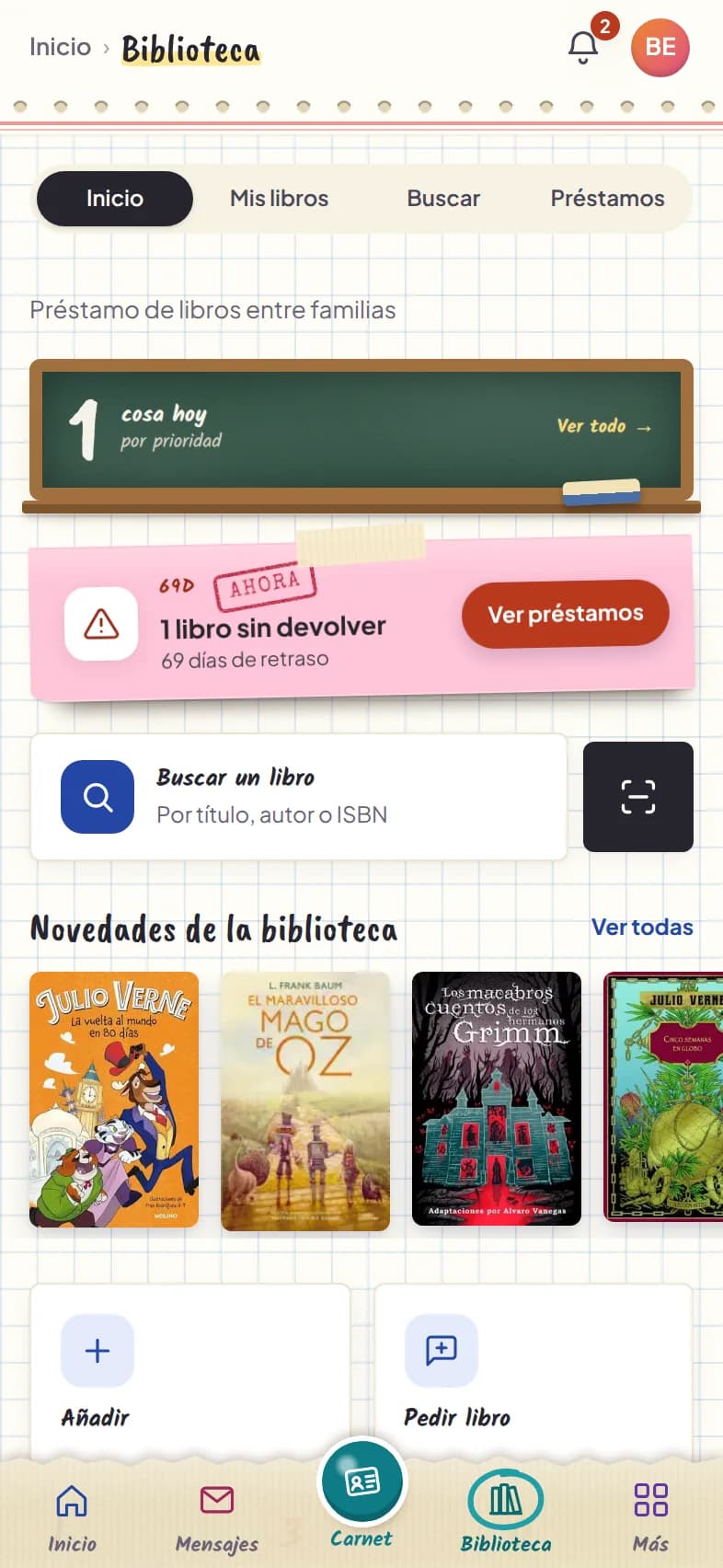 La biblioteca de l'AMPA a l'app