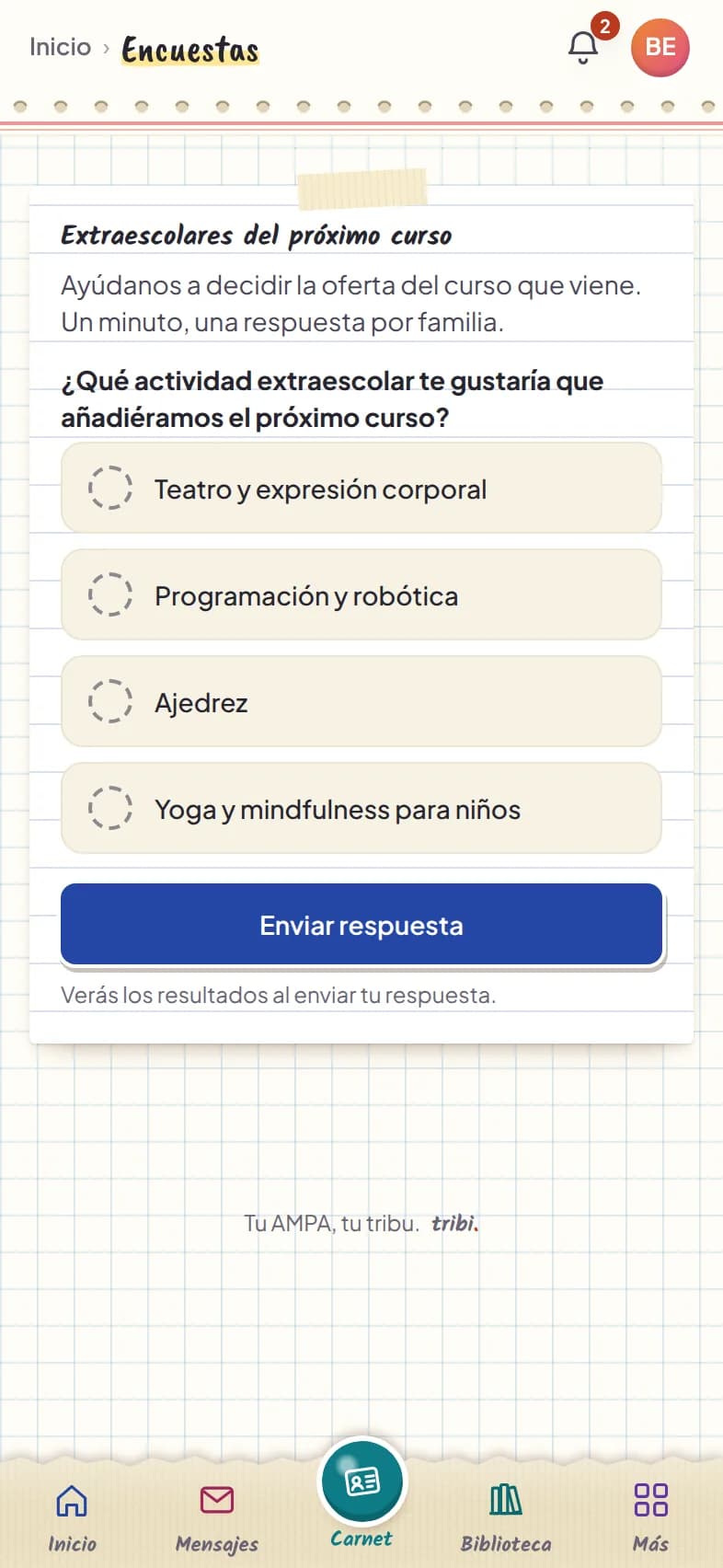 Una enquesta de l'AMPA a l'app